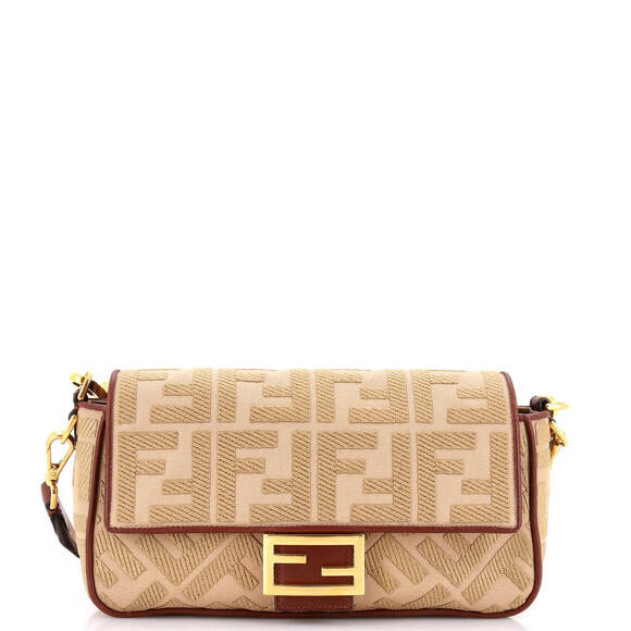 Fendi Handbags - Fendi Medium Baguette NM Bag Zucca Embroidered Canvas